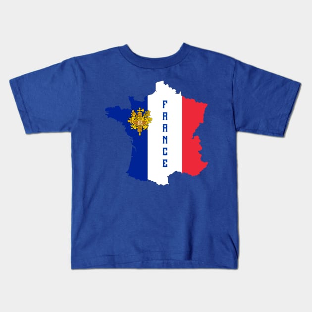 France flag & map Kids T-Shirt by Travellers